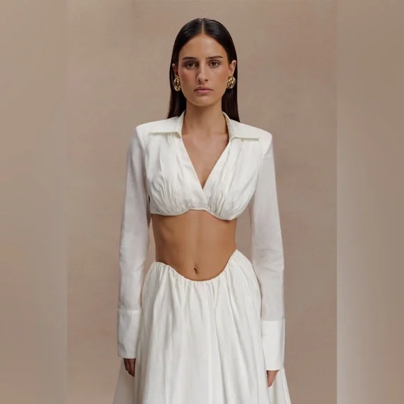 NWT - Greta Shirt Bra - White - Picture 2 of 5